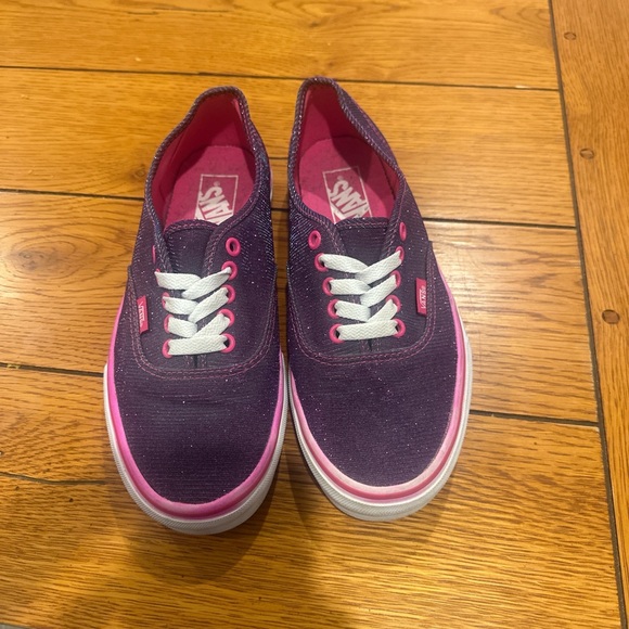 Vans Glittery Purple Sneakers with Pink Accents - Picture 3 of 5